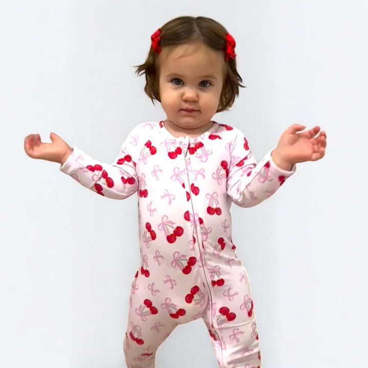 Cherry Coquette Bamboo Zipper Sleeper