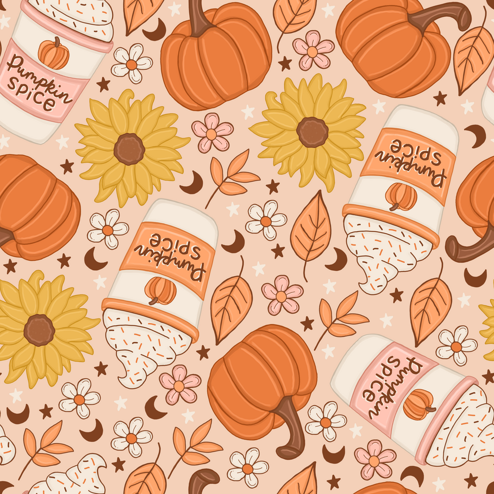 Fall pumpkin spice Ponytail Scrub Cap for Women, By Sunshine Caps Co.