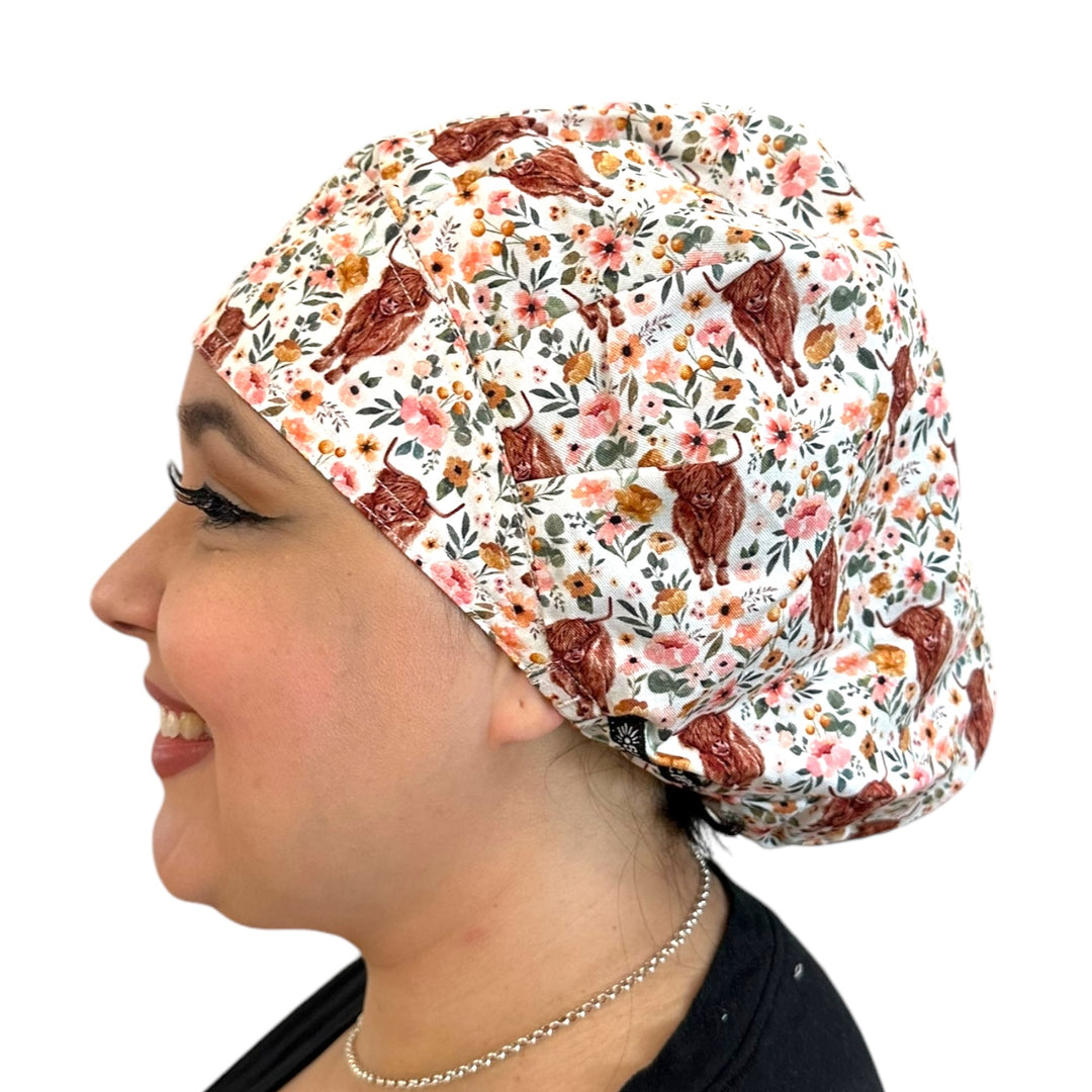 Highland Cow- Bouffant Scrub Cap
