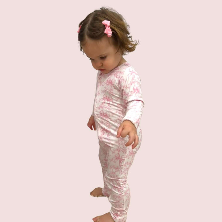 Toile Bows Bamboo Zipper Sleeper