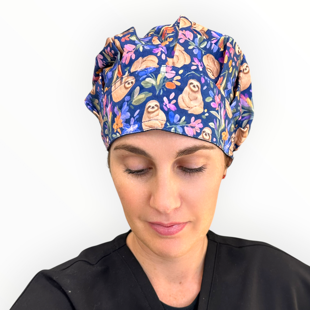 Sloth Whimsy- Bouffant Scrub Cap