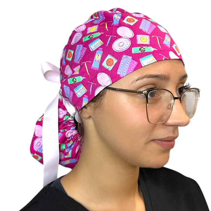 Birth Control- Ponytail Scrub Cap