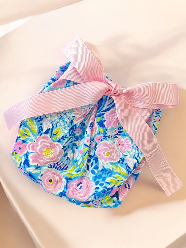 Peony Floral Ponytail Scrub Cap for Women, By Sunshine Caps Co.