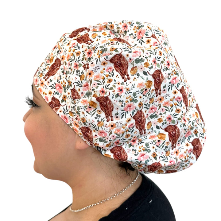 Highland Cow- Bouffant Scrub Cap
