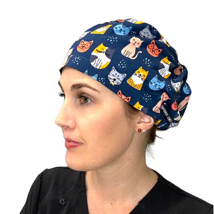 Smart Cats Euro Scrub Cap for Women, by Sunshine Caps Co