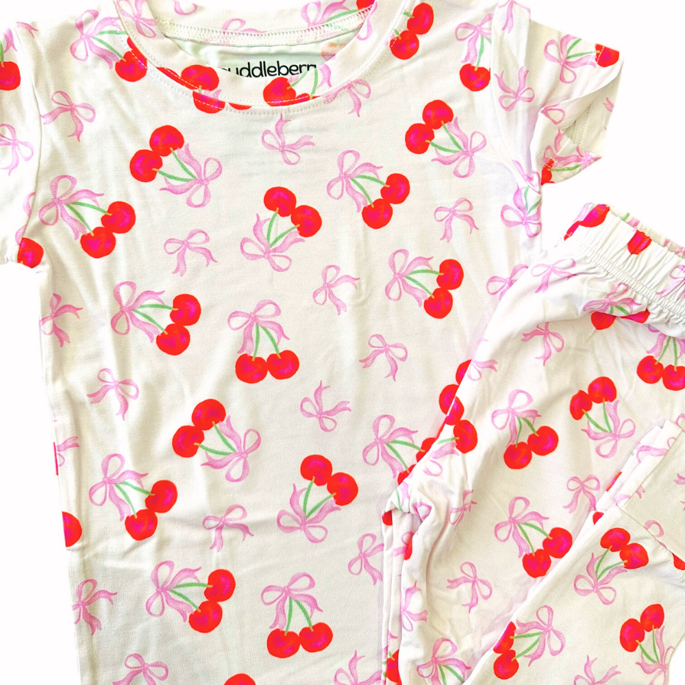 Cherry Coquette Short Sleeve Two-Piece PJs