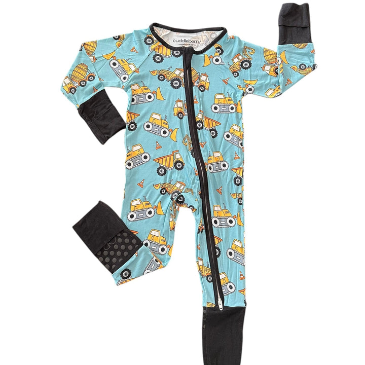 Construction Zone Bamboo Zipper Sleeper