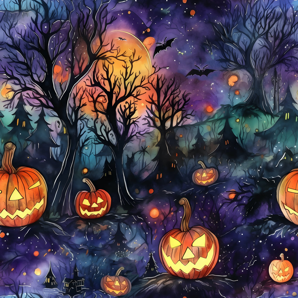 Haunted Woods Halloween Euro Scrub Cap for Women, by Sunshine Caps Co