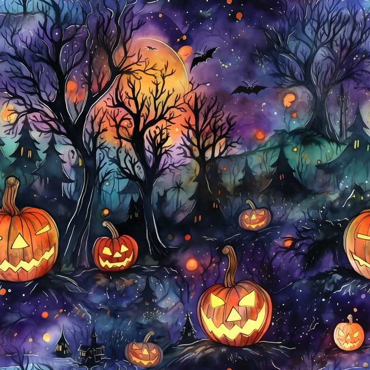 Haunted Woods Halloween Euro Scrub Cap for Women, by Sunshine Caps Co