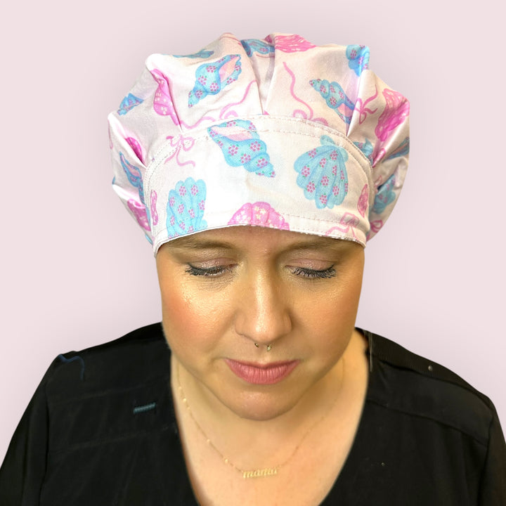 Seashell Sweetheart- Bouffant Scrub Cap