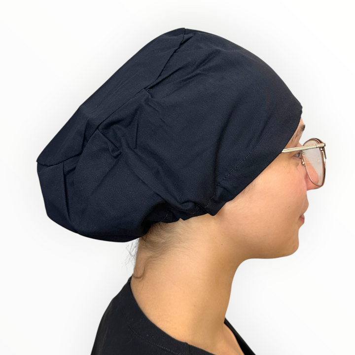 Black Solid- Euro Scrub Cap