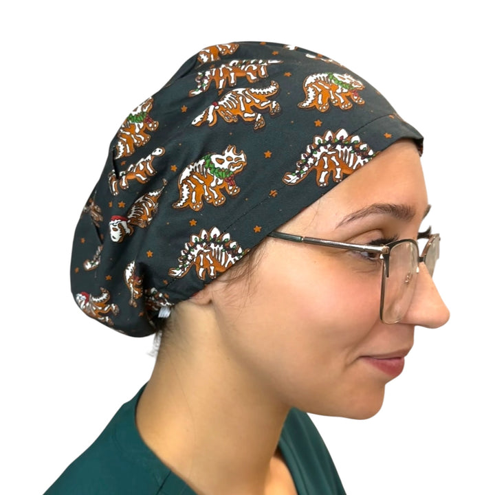 Gingerbread Dinos- Euro Scrub Cap
