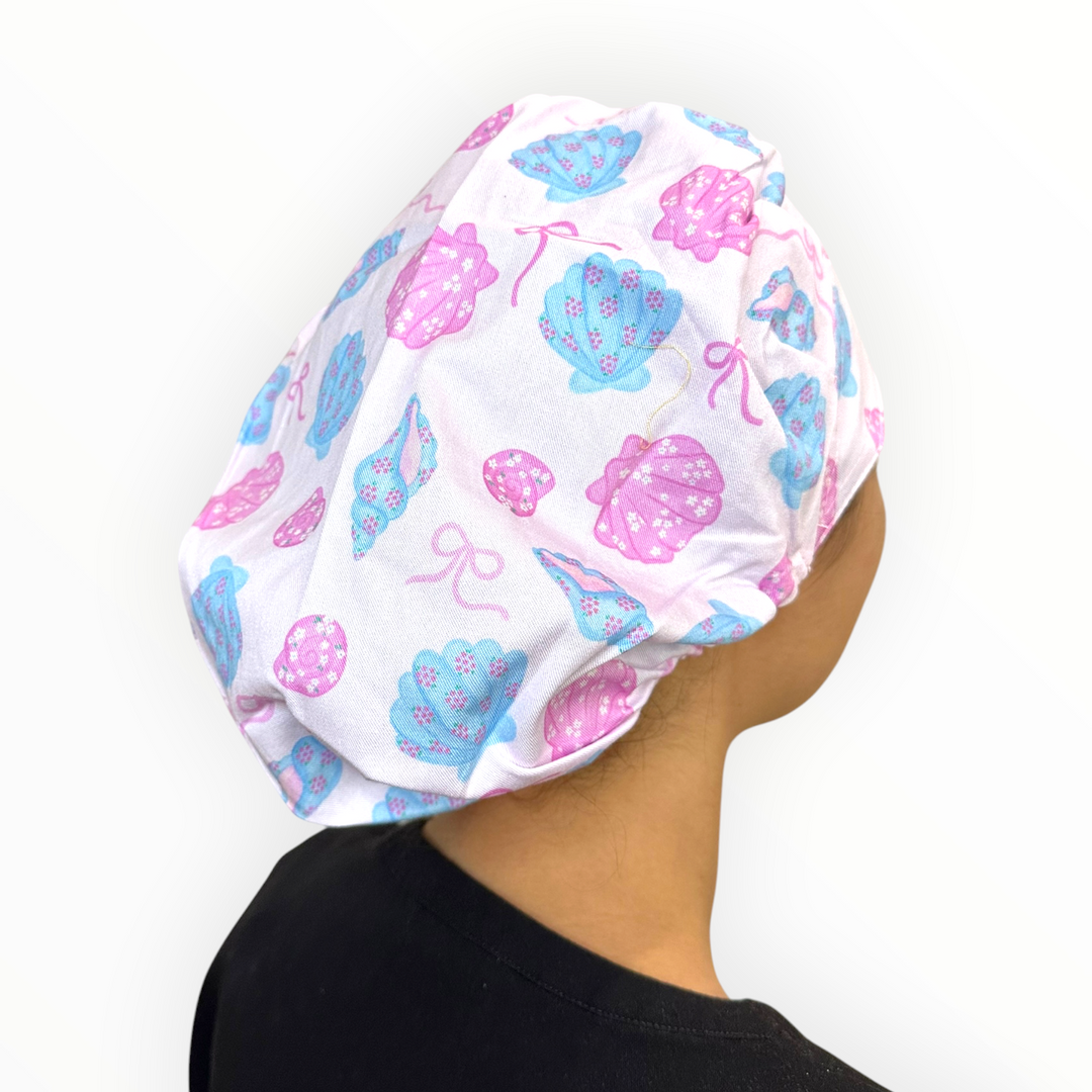 Seashell Sweetheart- Bouffant Scrub Cap