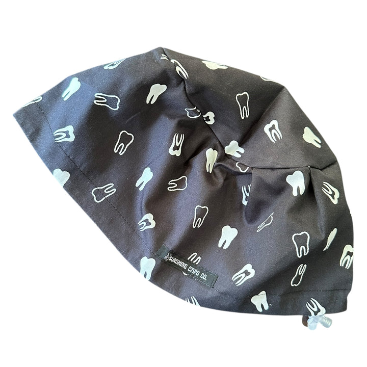 Teeth on Black- Euro Scrub Cap