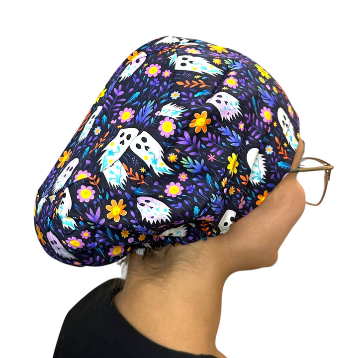 Ghost Floral- Euro Scrub Cap