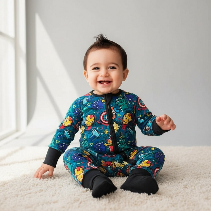 Superhero Bamboo Zipper Sleeper