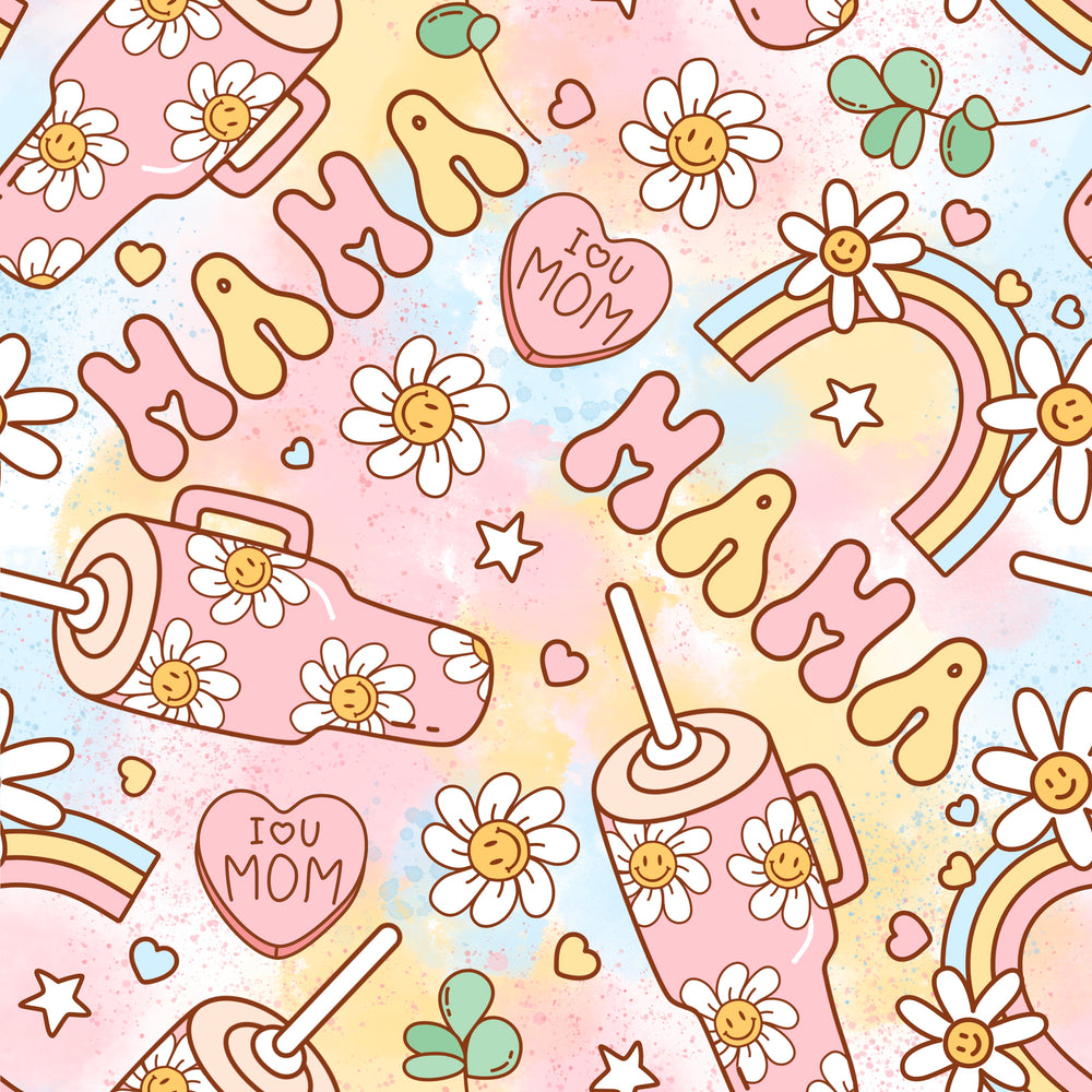 Mama Mom-themed Euro Scrub Cap for Women, by Sunshine Caps Co