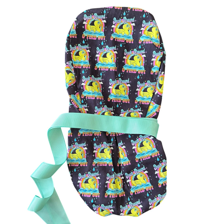 Duck Around & Find Out- Ponytail Scrub Cap