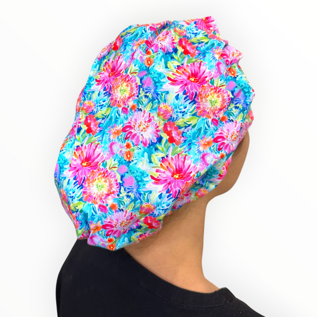 Preppy Floral- Bouffant Scrub Cap