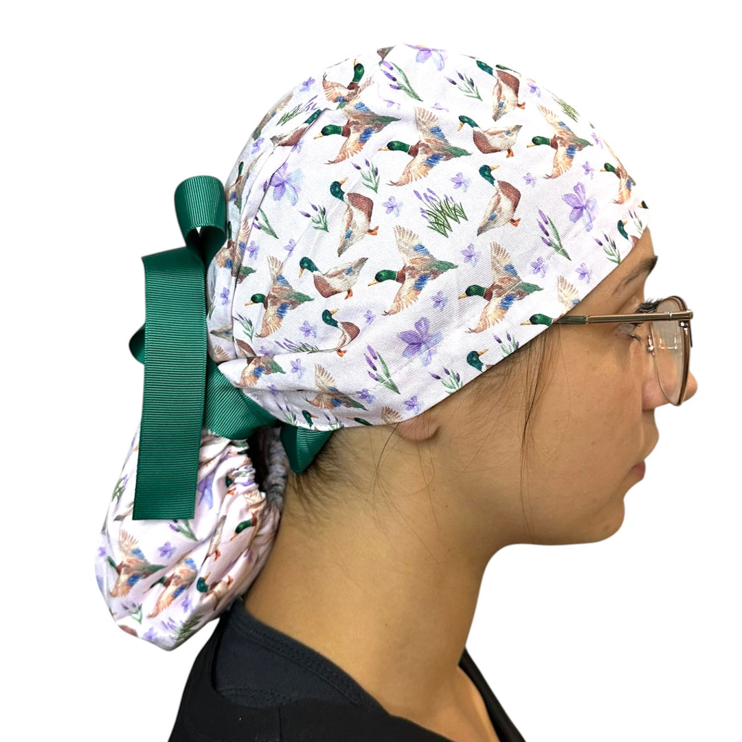 Mallard Meadow- Ponytail Scrub Cap