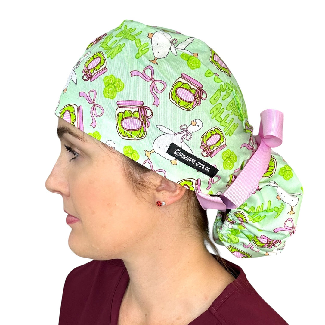 Busy Dilly Dallin- Ponytail Scrub Cap
