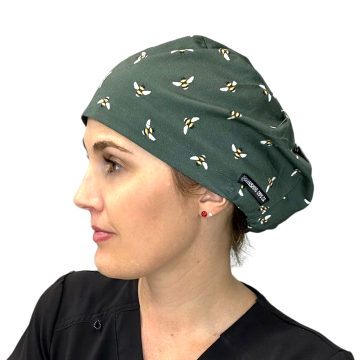 Buzzing Bees Euro Scrub Cap for Women, by Sunshine Caps Co