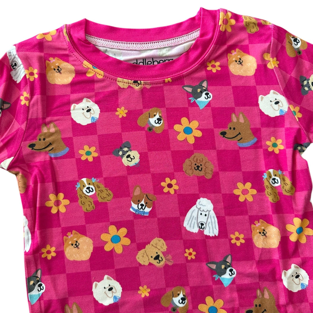 Checkered Pups Long Sleeve Two-Piece PJ's