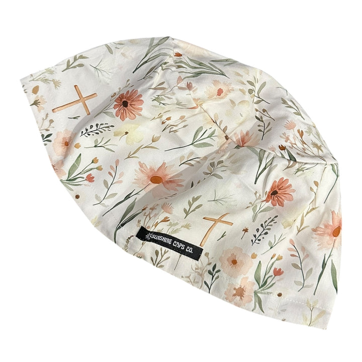 Faithful Floral- Euro Scrub Cap