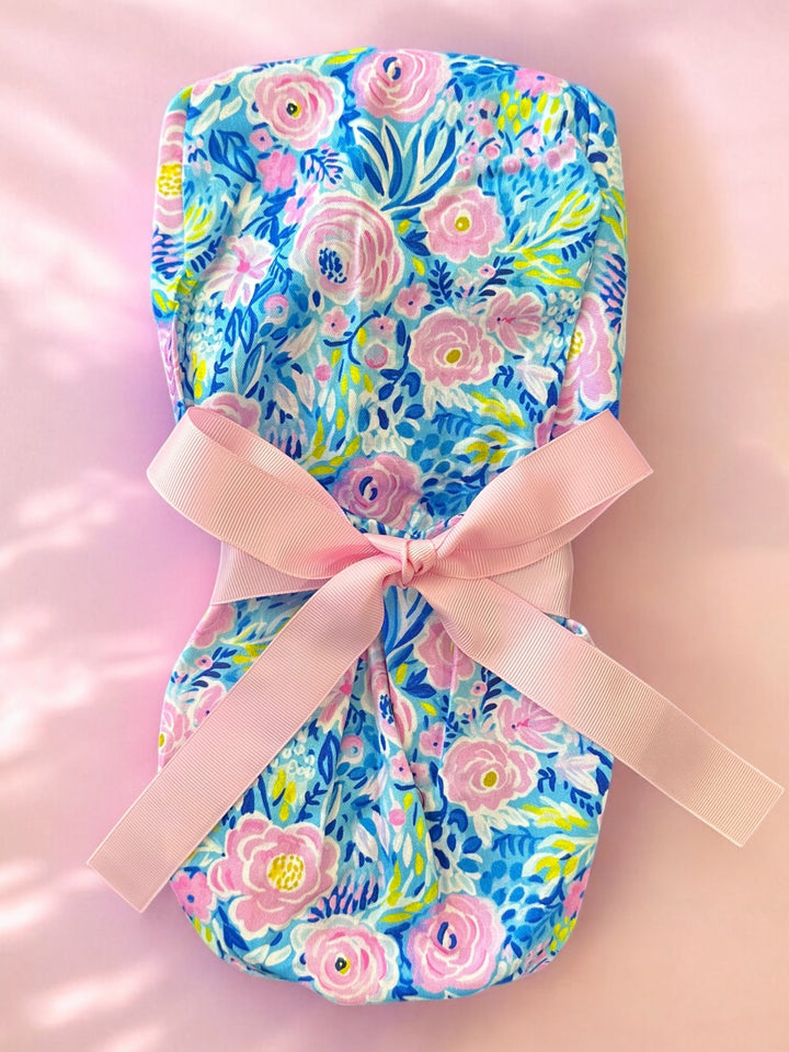 Peony Floral Ponytail Scrub Cap for Women, By Sunshine Caps Co.