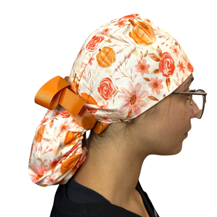 Blushing Harvest- Ponytail Scrub Cap