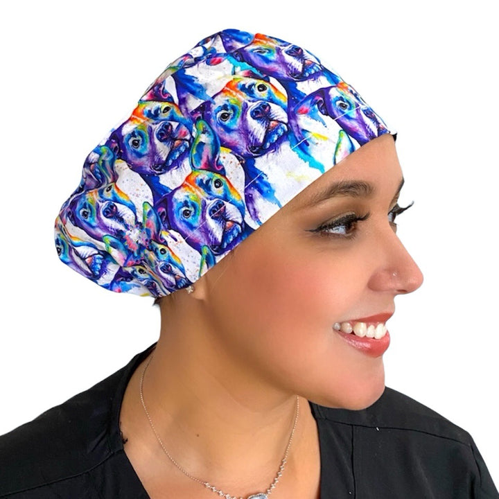 Pit Bull Dog Euro Scrub Cap for Women, by Sunshine Caps Co
