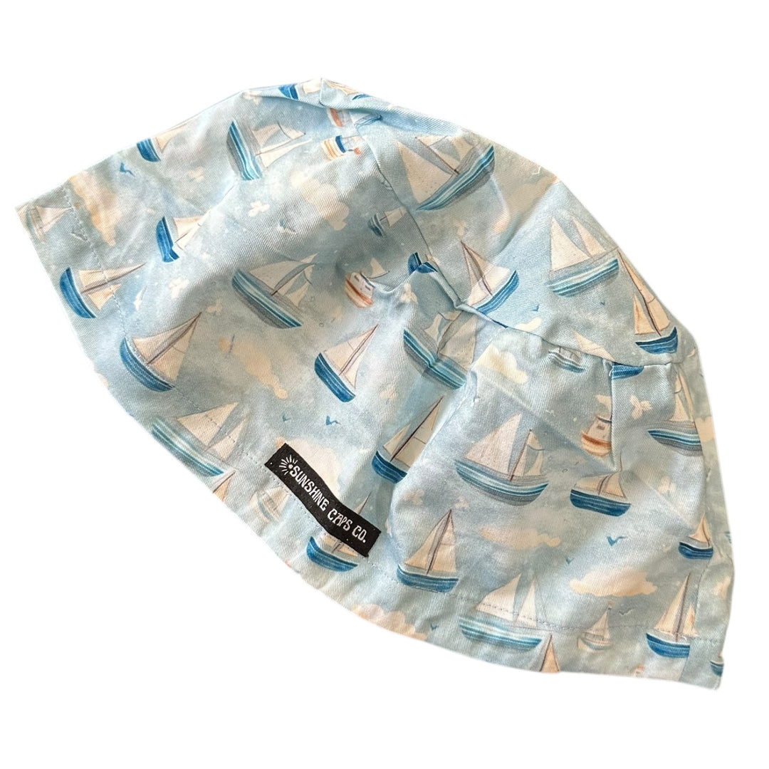Sailboat Euro Scrub Cap for Women, by Sunshine Caps Co