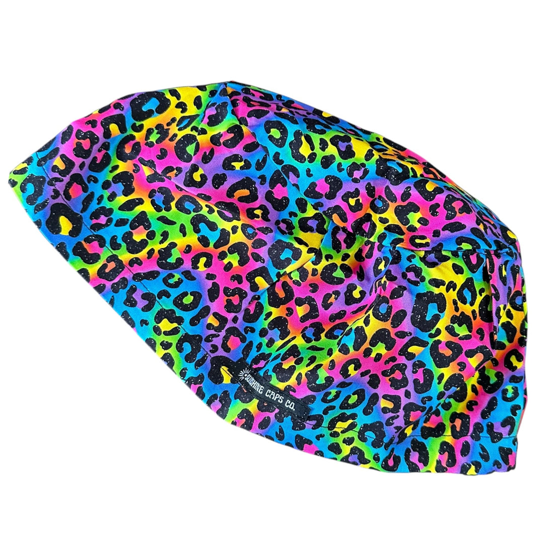 Rainbow Leopard- Euro Scrub Cap