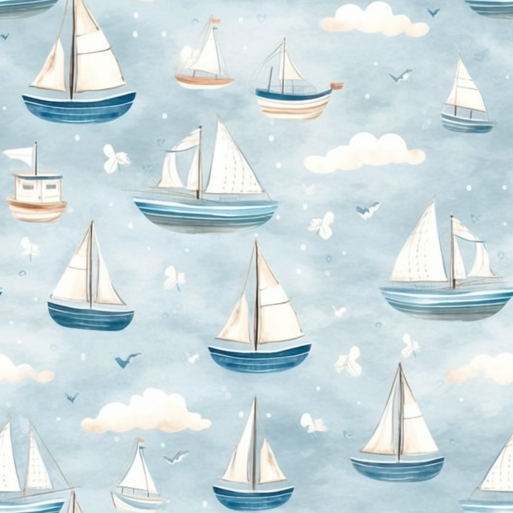 Sailboat Euro Scrub Cap for Women, by Sunshine Caps Co