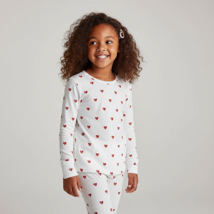 Simple Love Valentine Long Sleeve Two-Piece PJ's