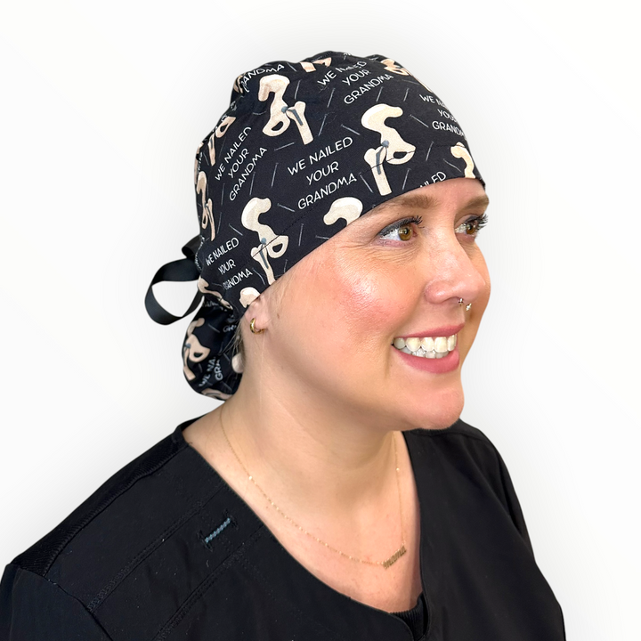 Nailed Your Grandma- Ponytail Scrub Cap