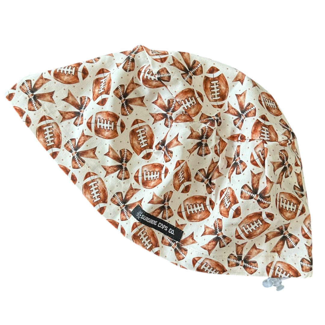 Football & Bows- Euro Scrub Cap