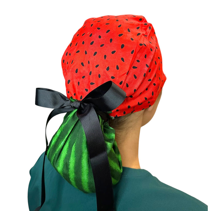 Watermelon- Ponytail Scrub Cap