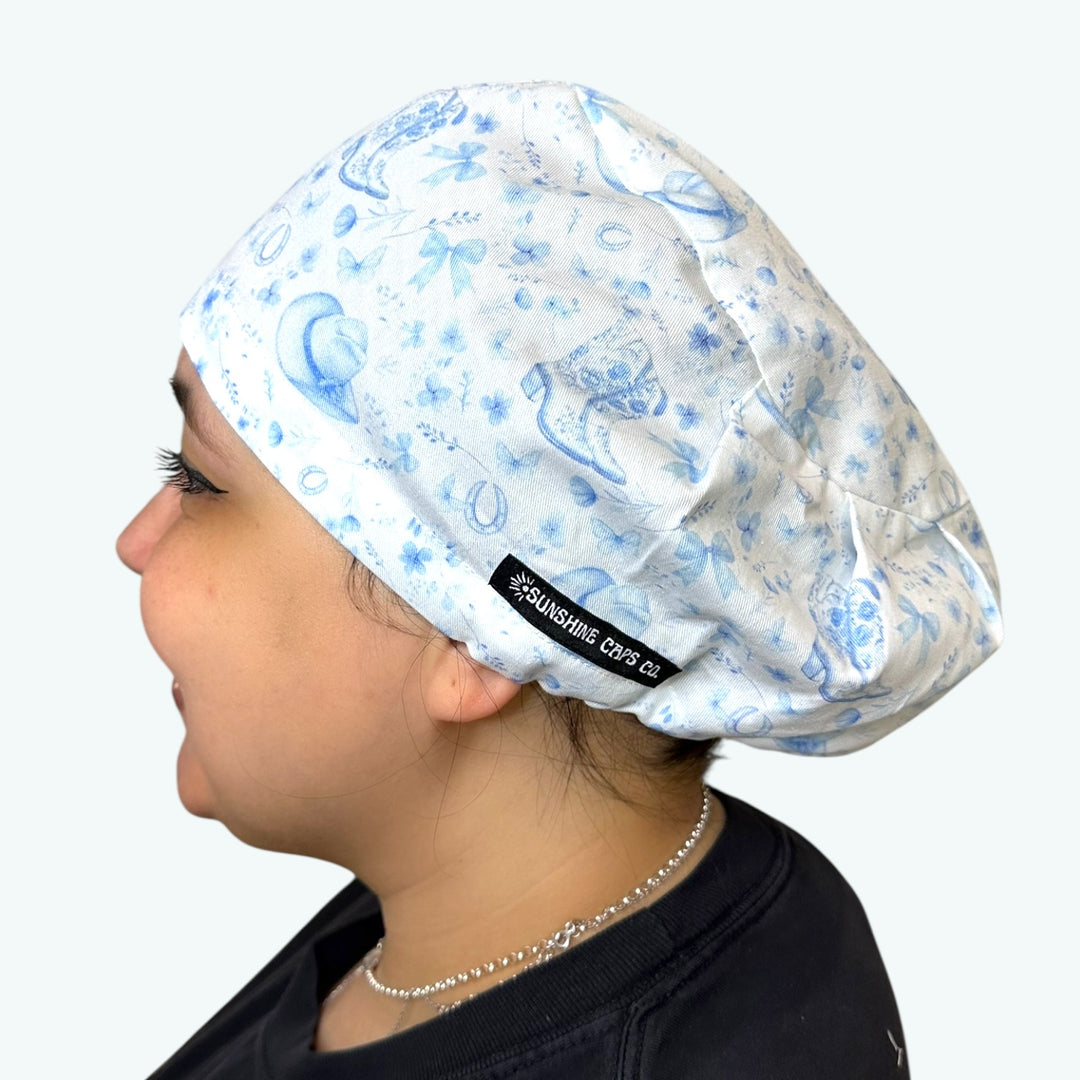 Southern Toile Euro Scrub Cap for Women, by Sunshine Caps Co