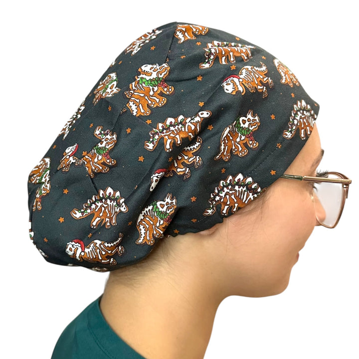 Gingerbread Dinos- Euro Scrub Cap