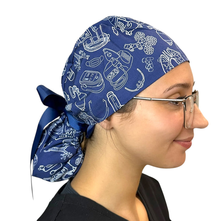 Breathe Easy Respiratory- Ponytail Scrub Cap