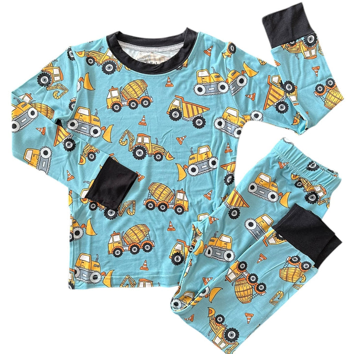 Construction Zone Long Sleeve Two-Piece PJ's