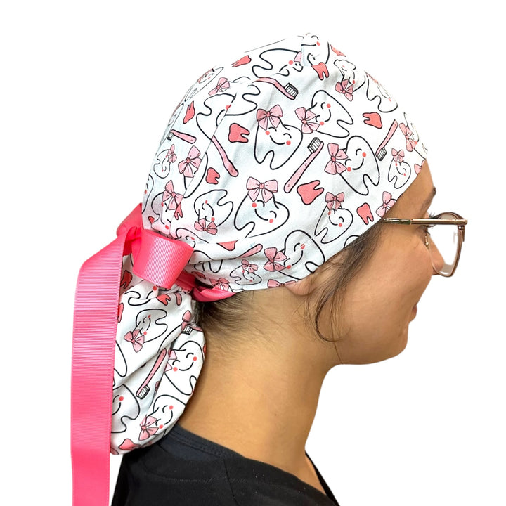 Pretty in Plaque- Ponytail Scrub Cap