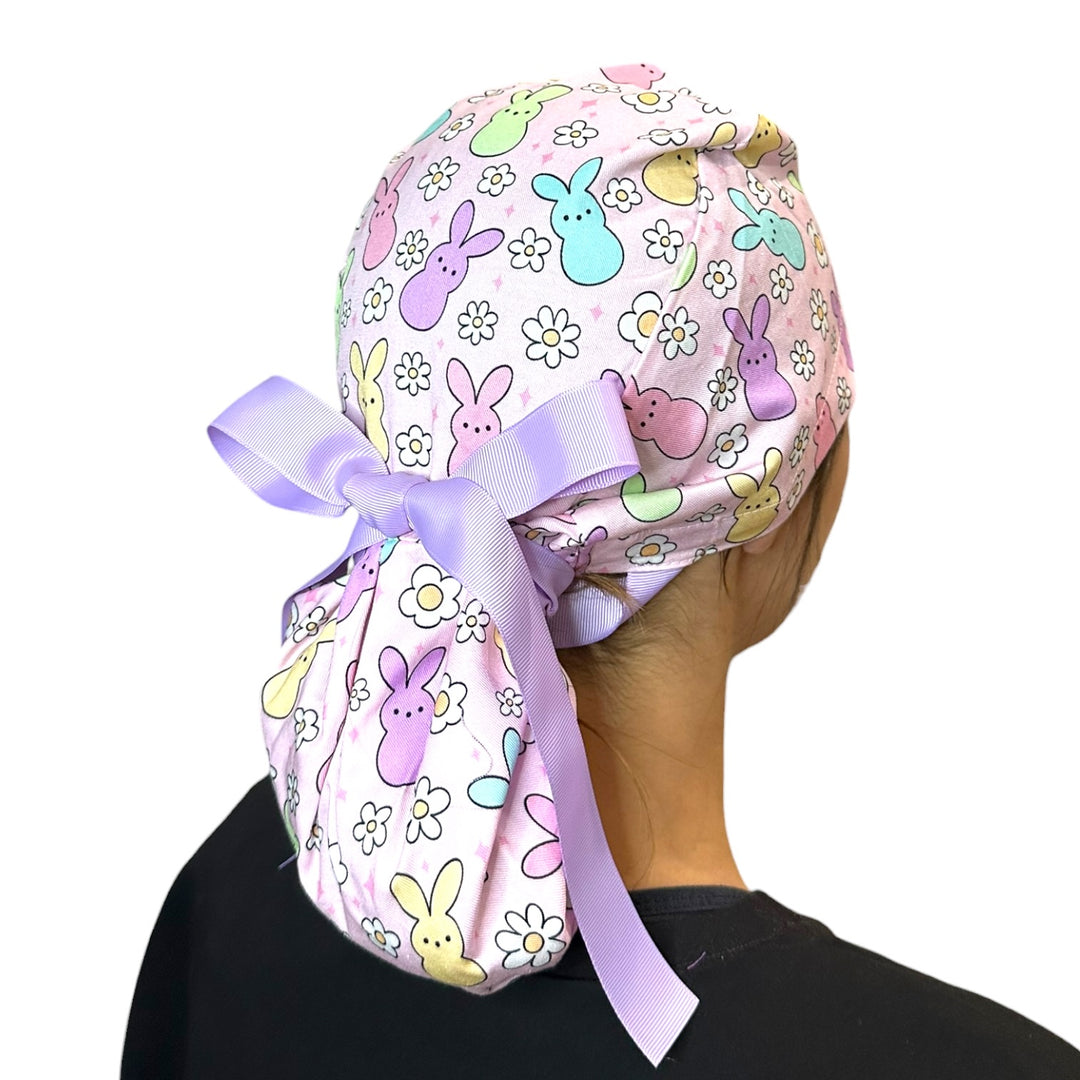 Easter Bunny- Ponytail Scrub Cap