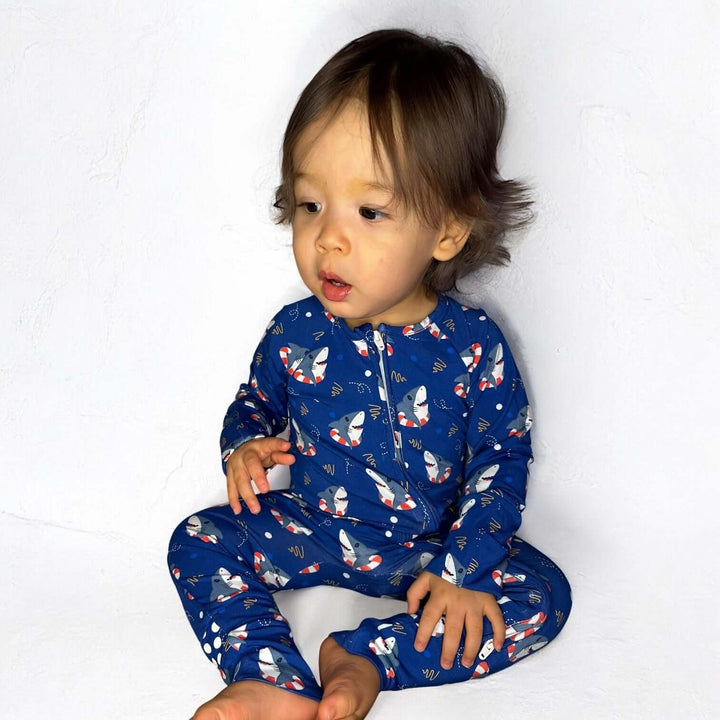 Shark Floatie Bamboo Zipper Sleeper