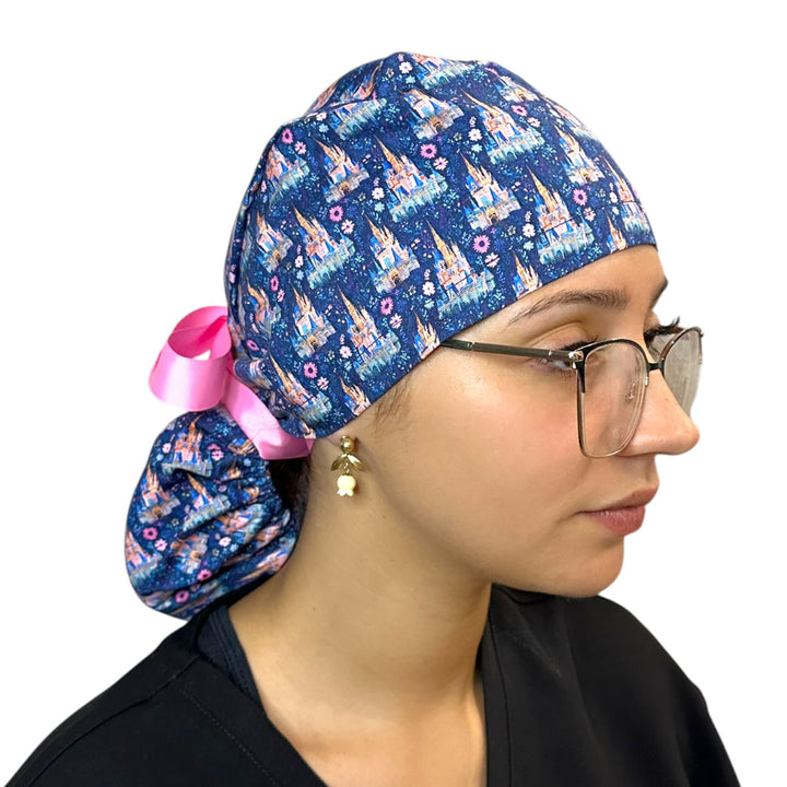 Enchanted Castle- Ponytail Scrub Cap