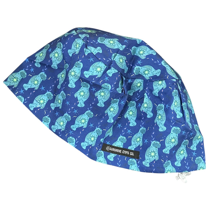 Manatee Tides- Euro Scrub Cap