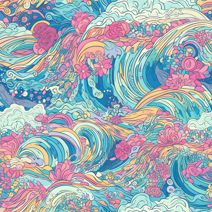 Preppy Waves- Bouffant Scrub Cap