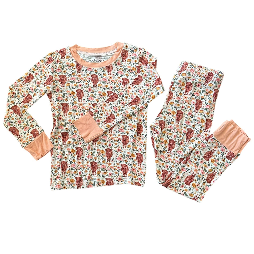 Highland Cow Long Sleeve Two-Piece PJ's