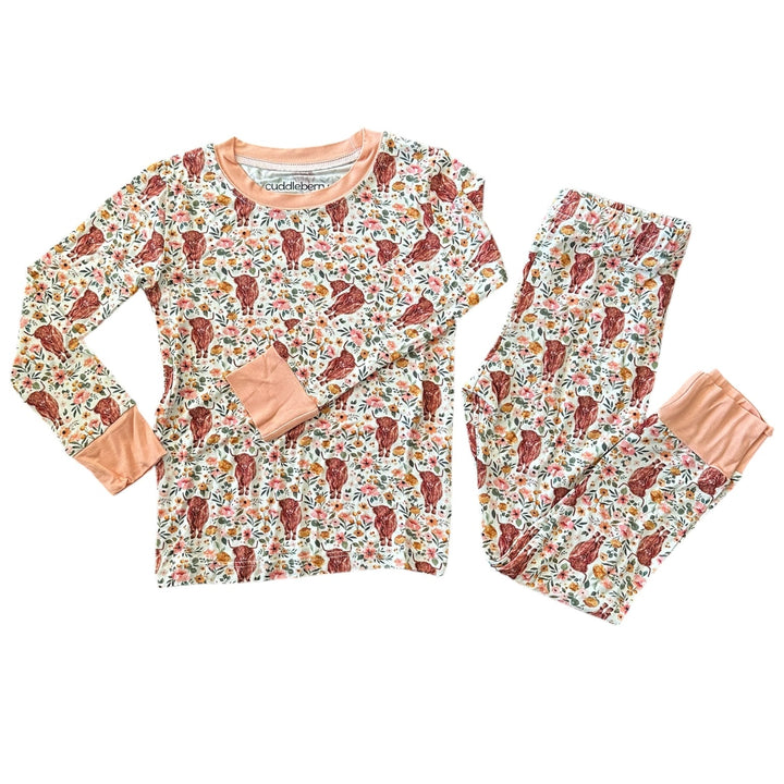 Highland Cow Long Sleeve Two-Piece PJ's
